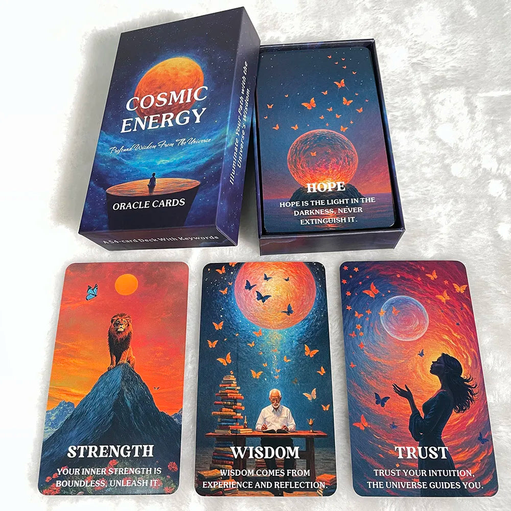 Cosmic Energy Oracle Deck — 54 Universe Message Oracle Cards for Spiritual Guidance, Inner Strength & Daily Reflection