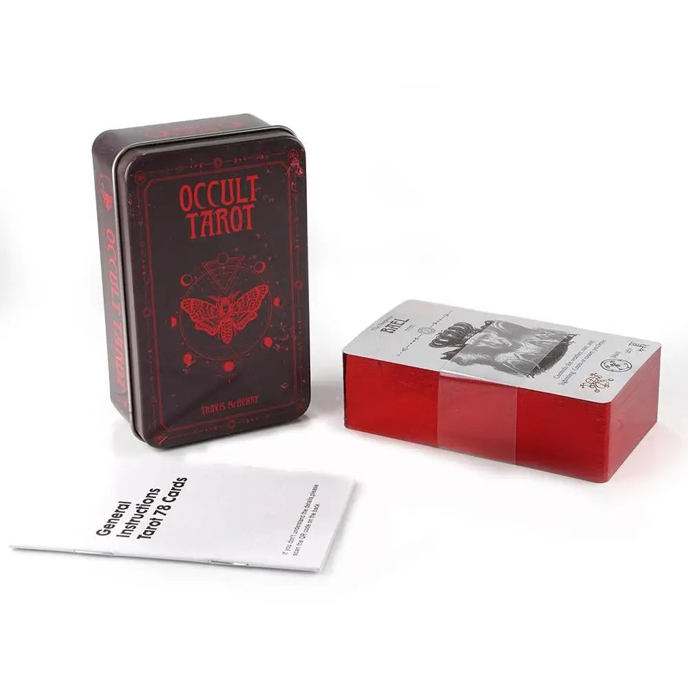 Occult Tarot Deck | 78 Mystical Cards with Pocket Tin Box & Guide