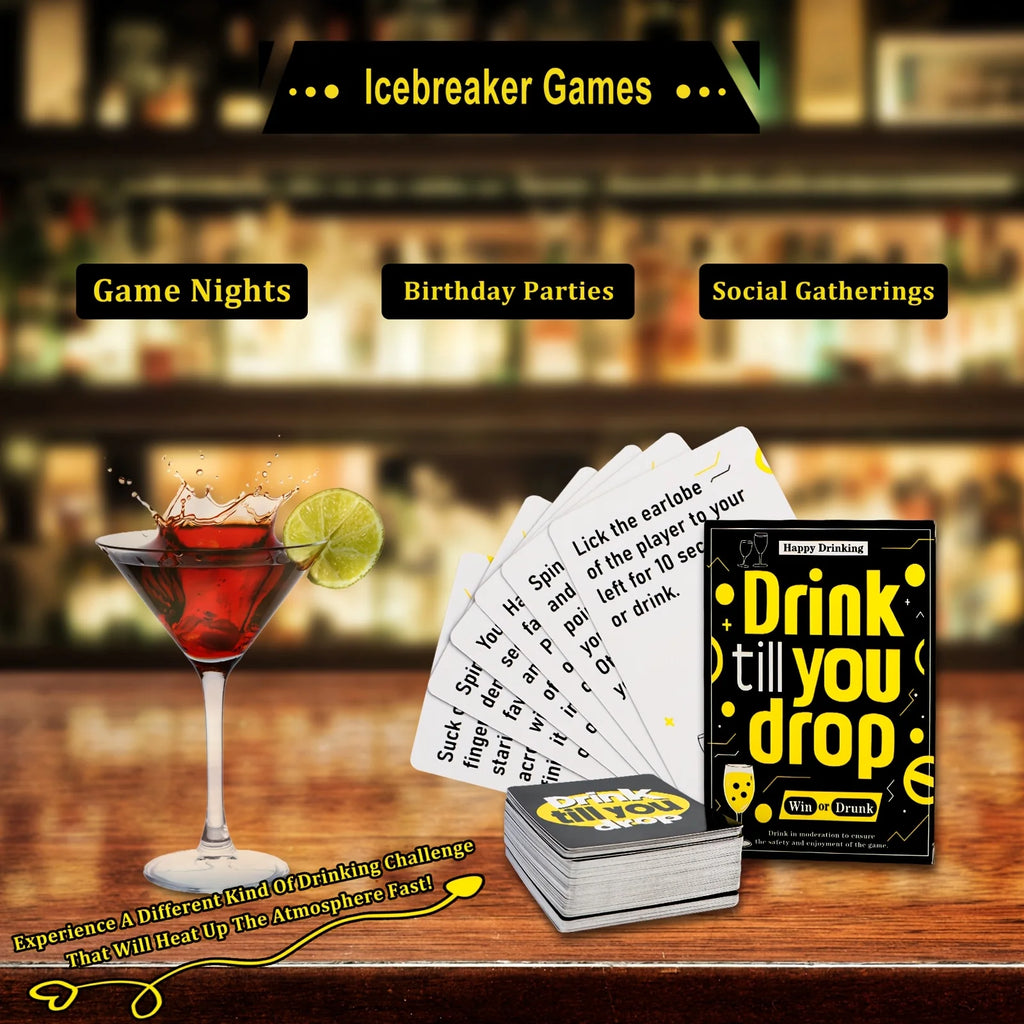 Drink Till You Drop Party Board Game Cards