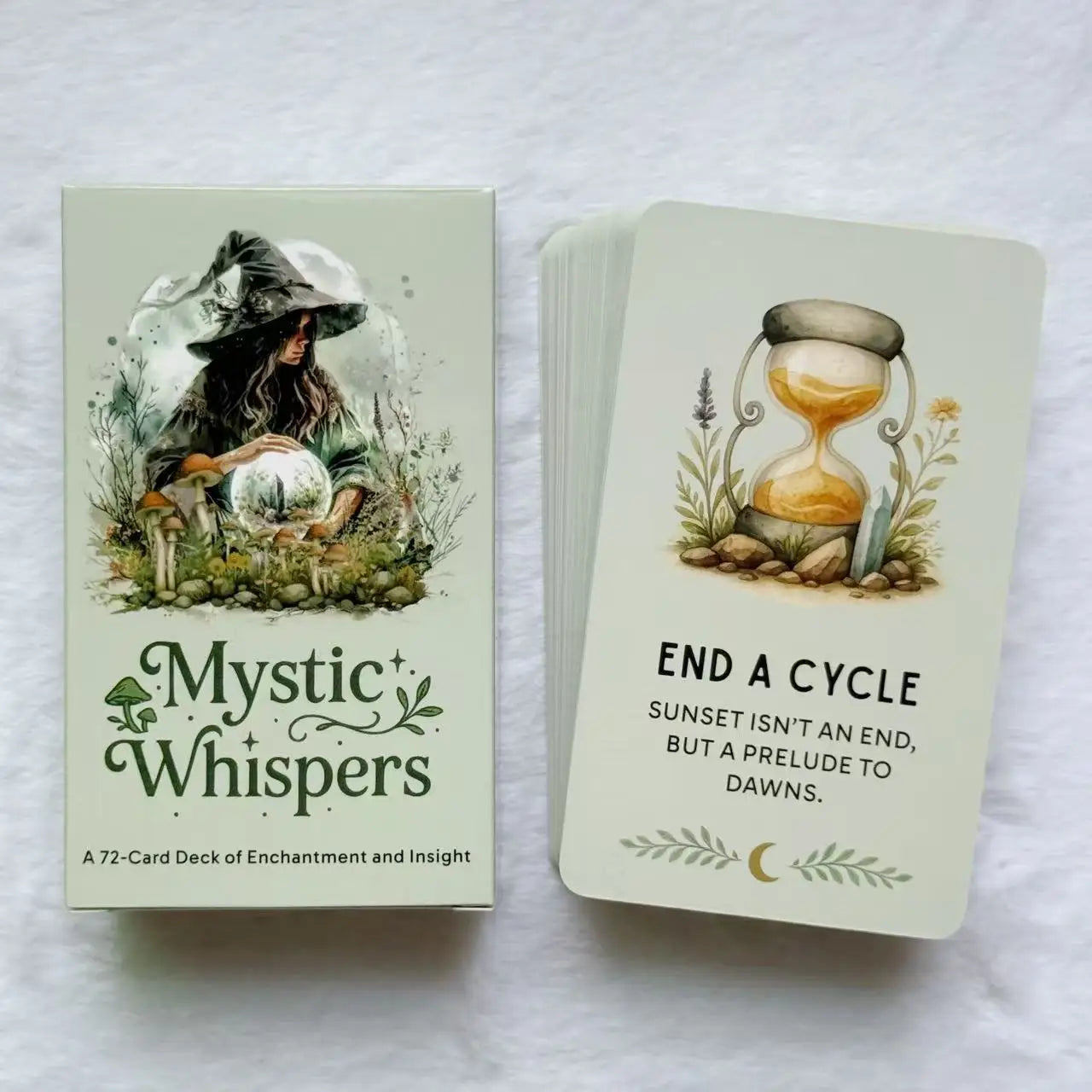 Mystic Whispers Oracle Deck, 72 Exquisite Watercolor Style Oracle Cards for Insight, Reflection & Guidance,12x7cm, Taro Cards