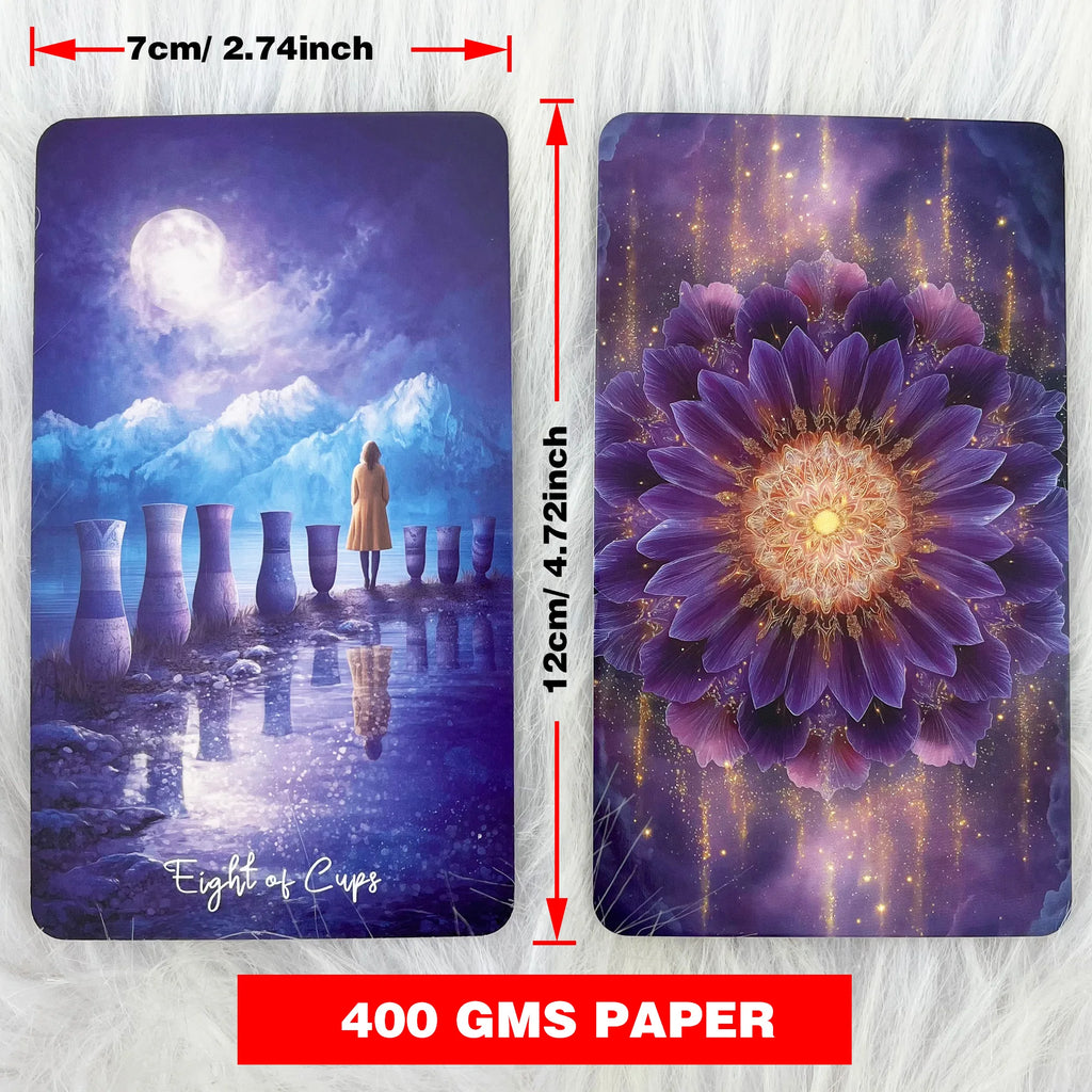 Violet Veil Tarot Deck — 78 Card Ethereal Cosmic Tarot Cards with Guidebook for Intuitive Reading & Spiritual Reflection