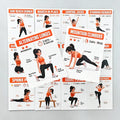 Home Workout Exercise Cards — Fitness Guide Deck for Strength Training, Core Workouts & Stretching