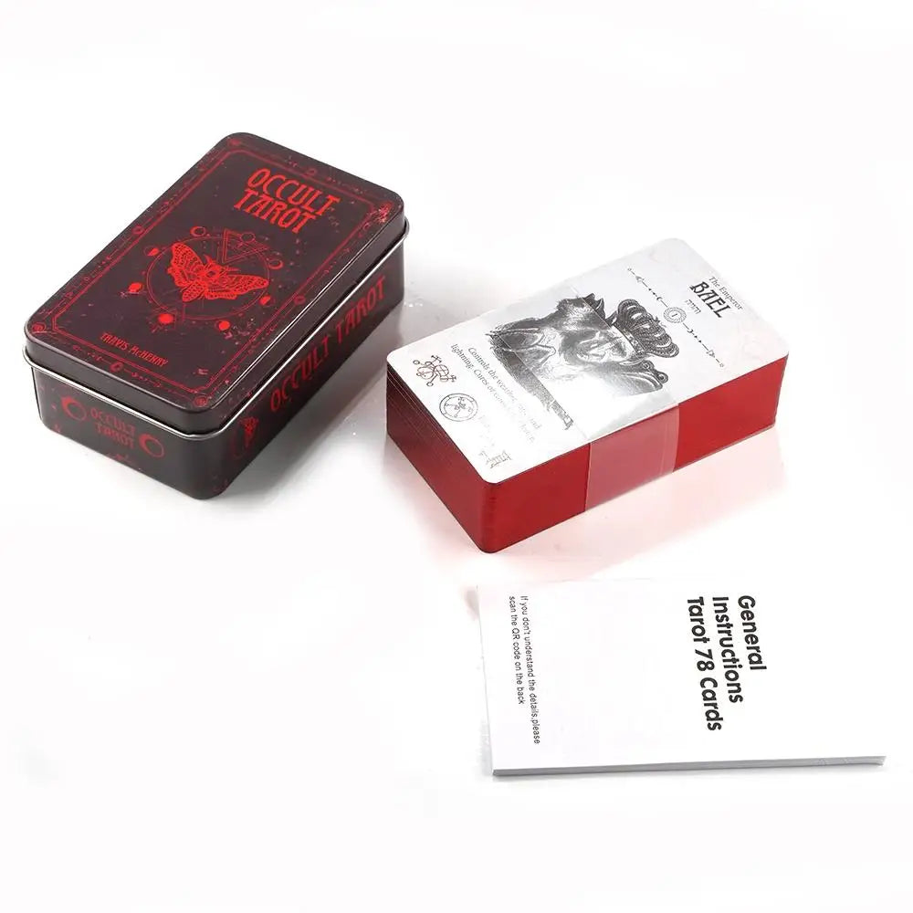 Occult Tarot Deck | 78 Mystical Cards with Pocket Tin Box & Guide