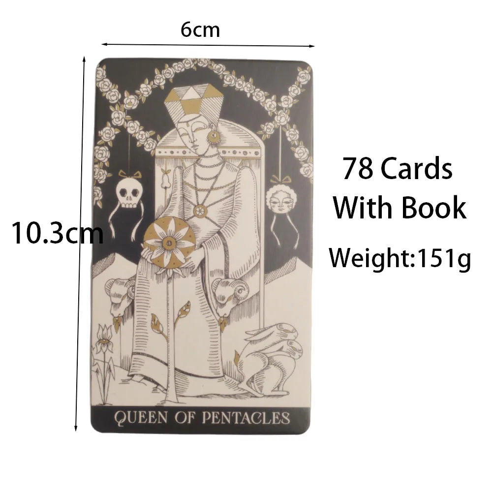 Symbolic Soul Tarot Deck — 78 Black & White Tarot Cards with Guidebook for Beginners, Intuitive Reading & Self-Discovery