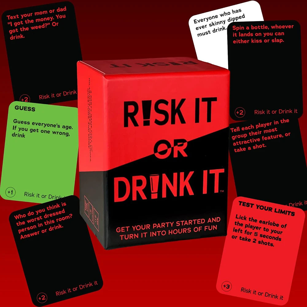 Risk It Or Drink It – Fun Adult Party Drinking Card Game