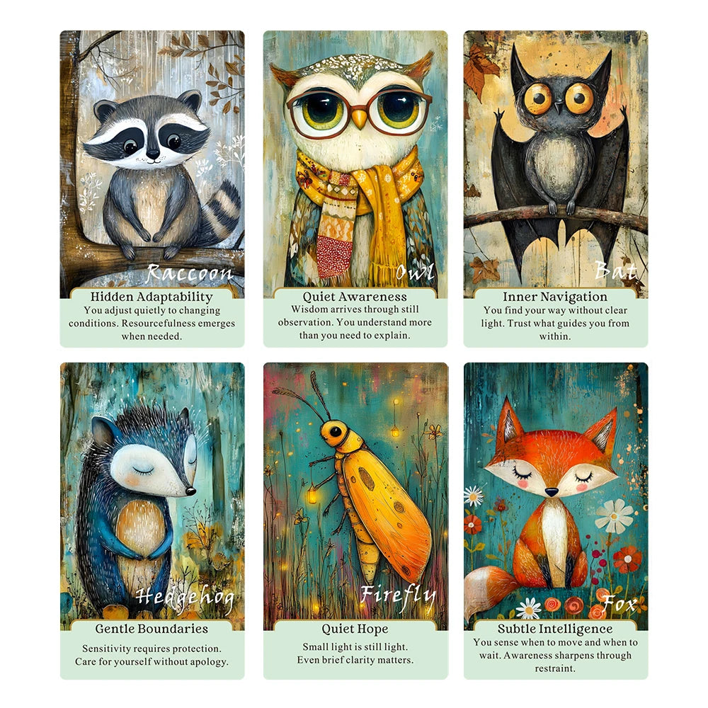 Quiet Companions Oracle Deck — 54 Animal-Theme for Personal Reflection, Guidance & Self-Exploration