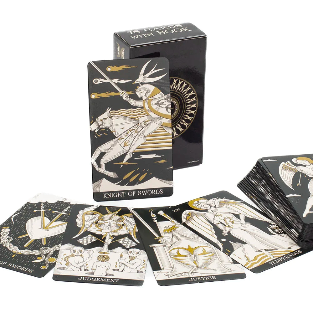 Symbolic Soul Tarot Deck — 78 Black & White Tarot Cards with Guidebook for Beginners, Intuitive Reading & Self-Discovery