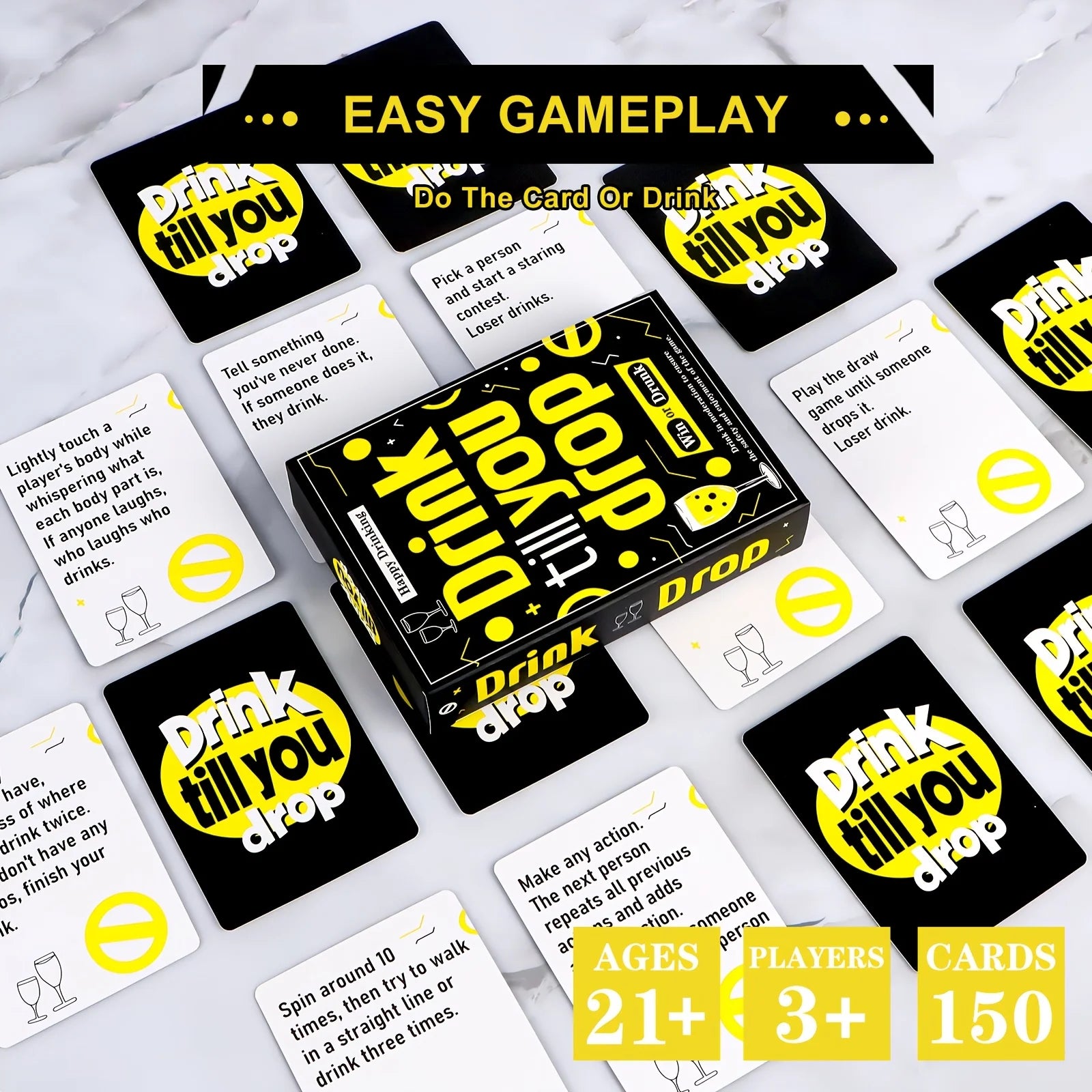 Drink Till You Drop Party Board Game Cards