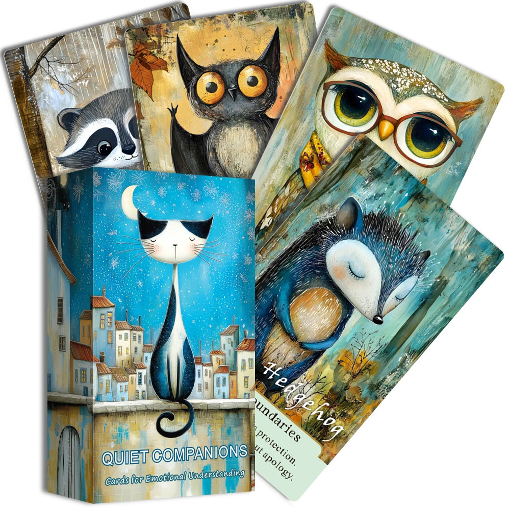 Quiet Companions Oracle Deck — 54 Animal-Theme for Personal Reflection, Guidance & Self-Exploration