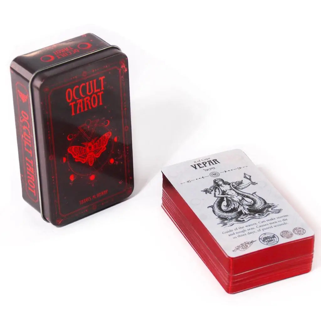 Occult Tarot Deck | 78 Mystical Cards with Pocket Tin Box & Guide