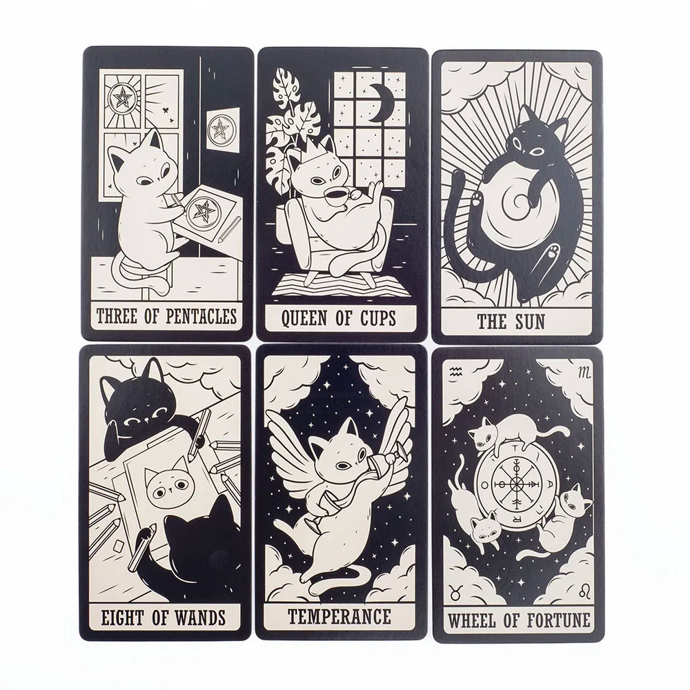 Kitten Tarot Deck – 78 Cute Black & White Cards for Beginners