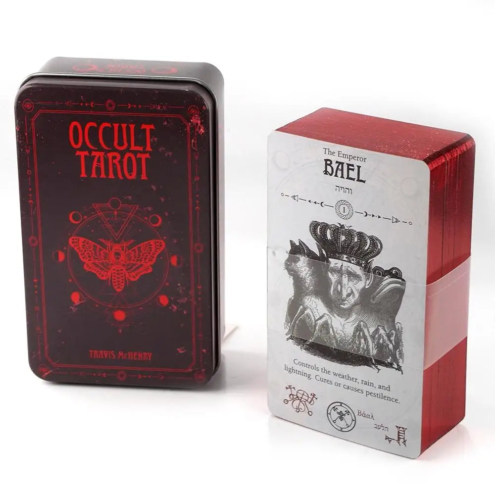 Occult Tarot Deck | 78 Mystical Cards with Pocket Tin Box & Guide
