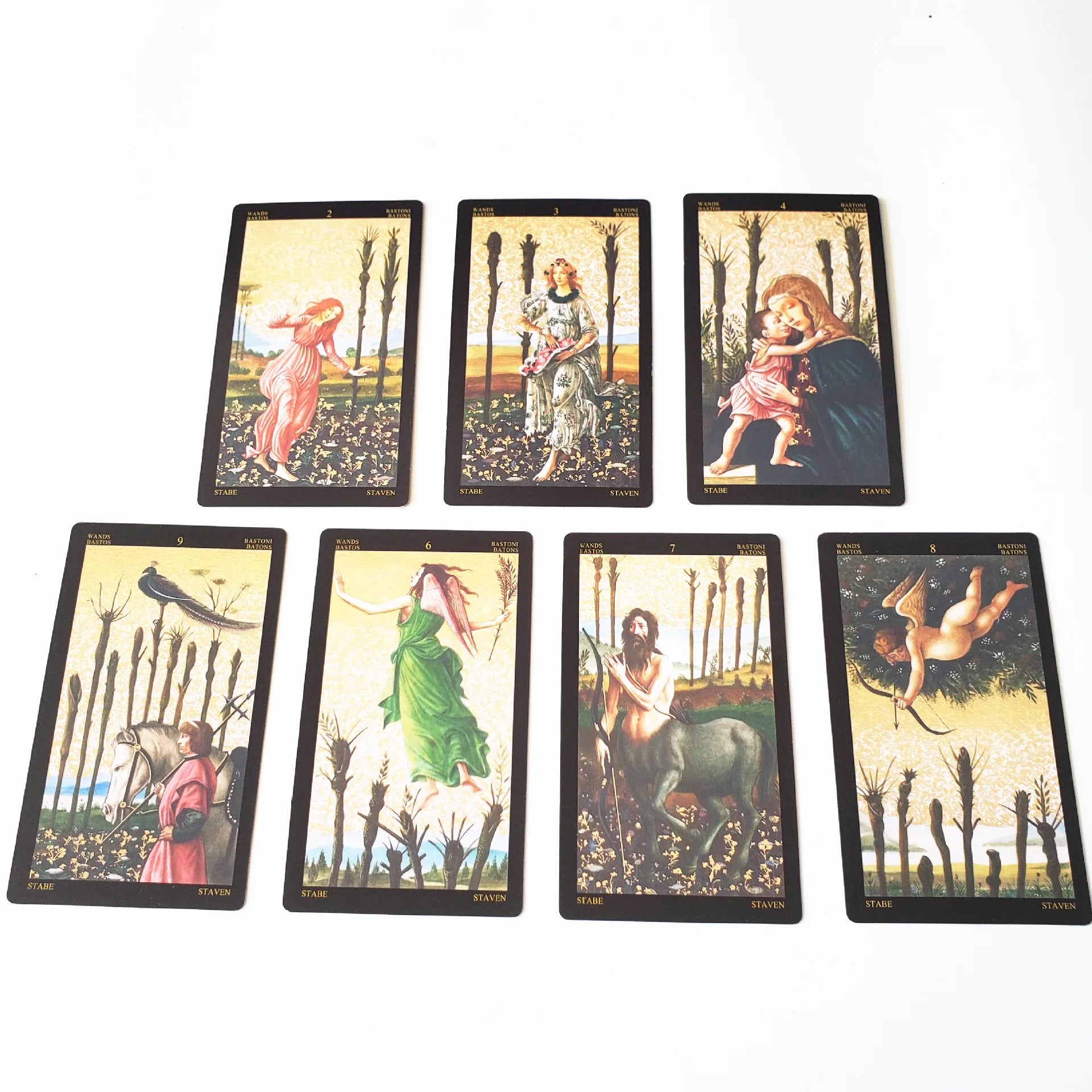 Golden Botticelli Tarot Deck | 78 Artistic Cards with Guidebook