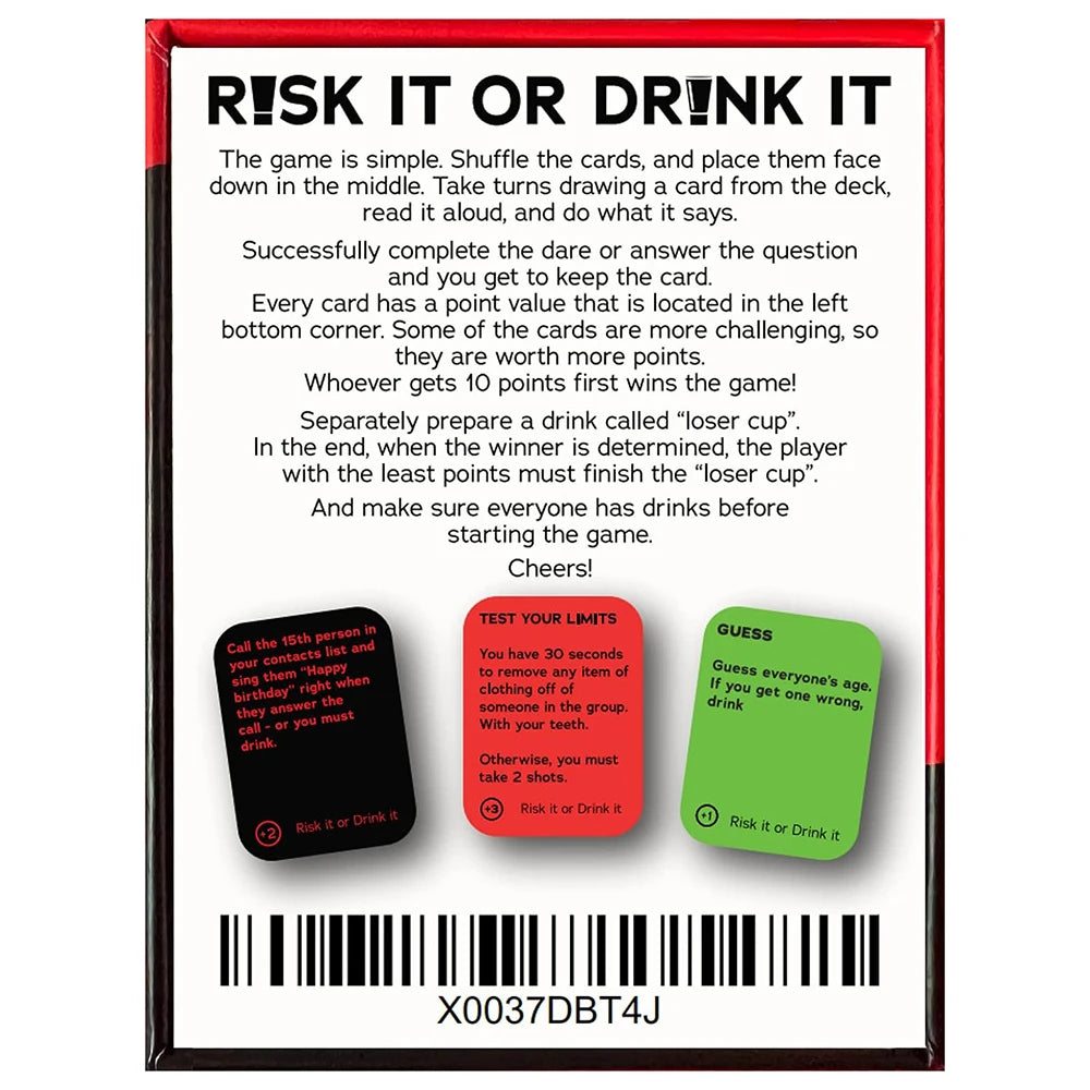 Risk It Or Drink It – Fun Adult Party Drinking Card Game