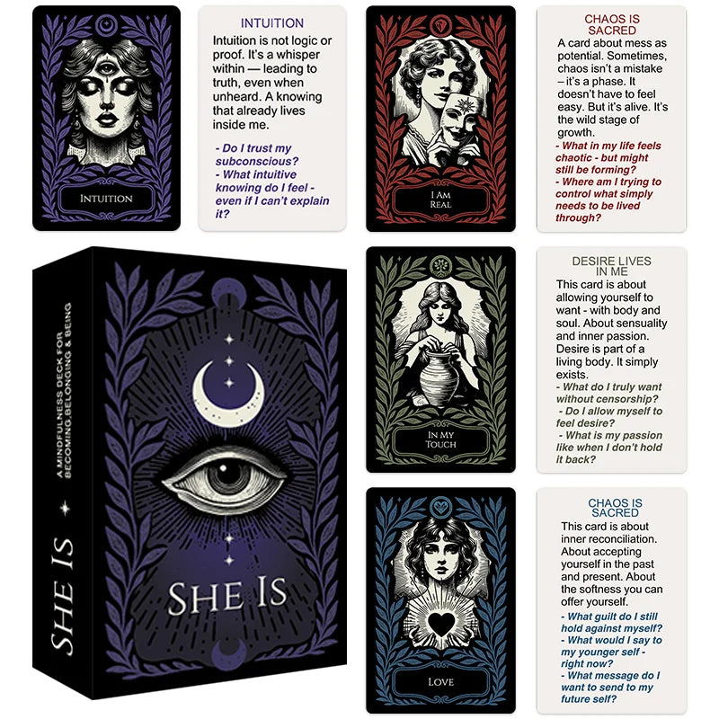 SHE IS Oracle Deck | Feminine Empowerment Cards for Intuition & Self-Discovery