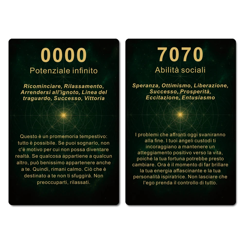 Italian Number Oracle Cards – 48 Card Numerology Oracle Deck with Self-Reflection & Personal Growth