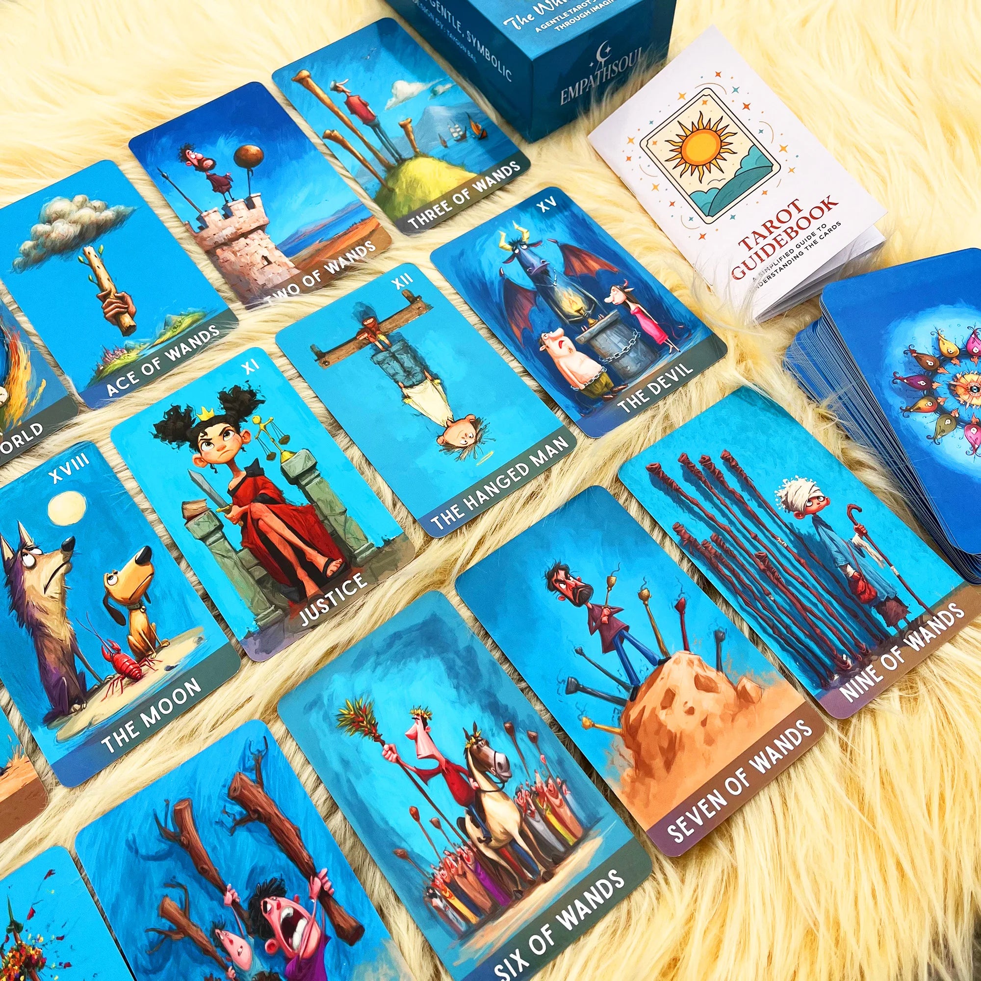 The Whimsical Path Tarot Deck — 78 Card Illustrated Tarot Deck with Guidebook for Beginners & Collectors