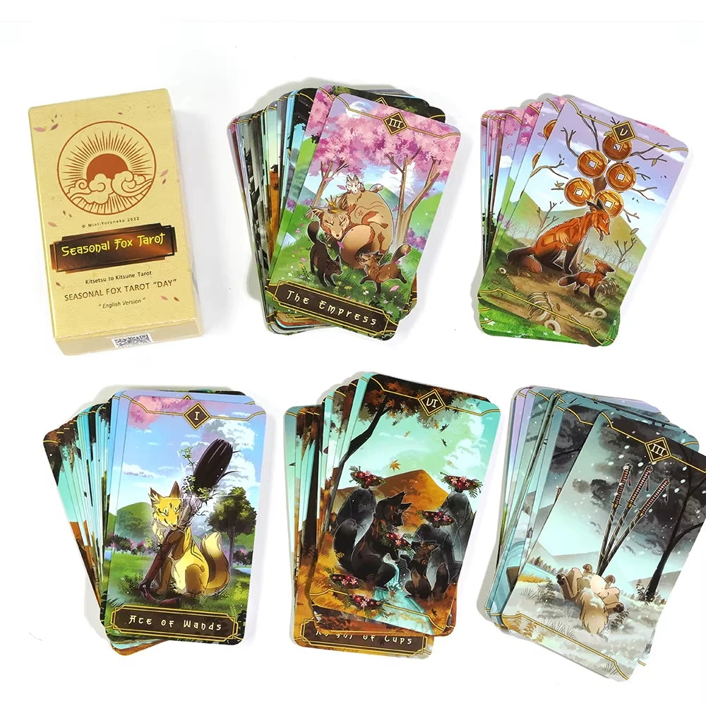 Seasonal Fox Tarot Deck | Beginner-Friendly Oracle Cards with Guide to Meanings