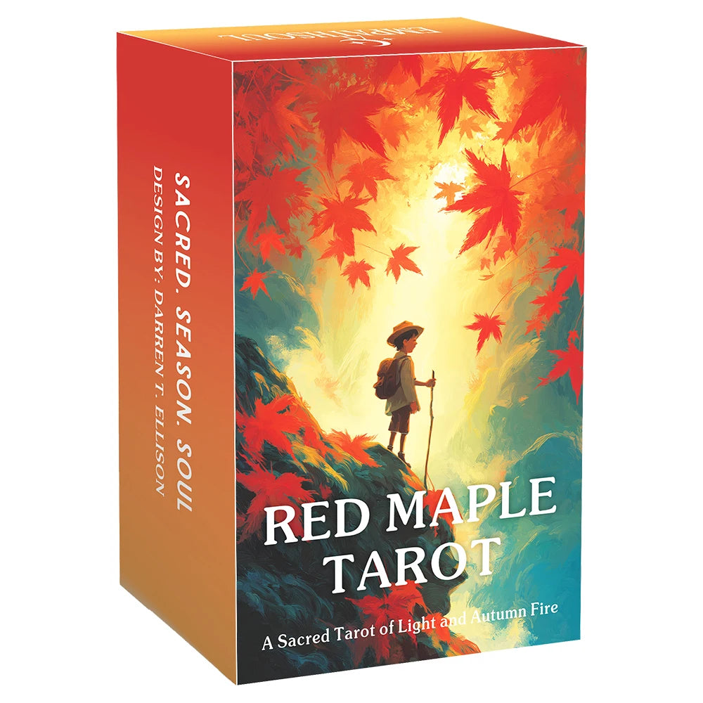 Red Maple Tarot Deck — 78 Card Illustrated Tarot Cards with Guidebook for Intuitive Readings, Reflection & Spiritual Exploration