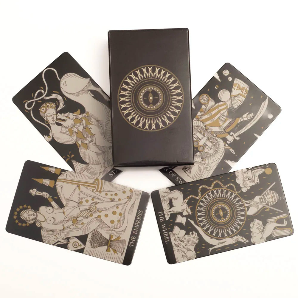 Symbolic Soul Tarot Deck — 78 Black & White Tarot Cards with Guidebook for Beginners, Intuitive Reading & Self-Discovery