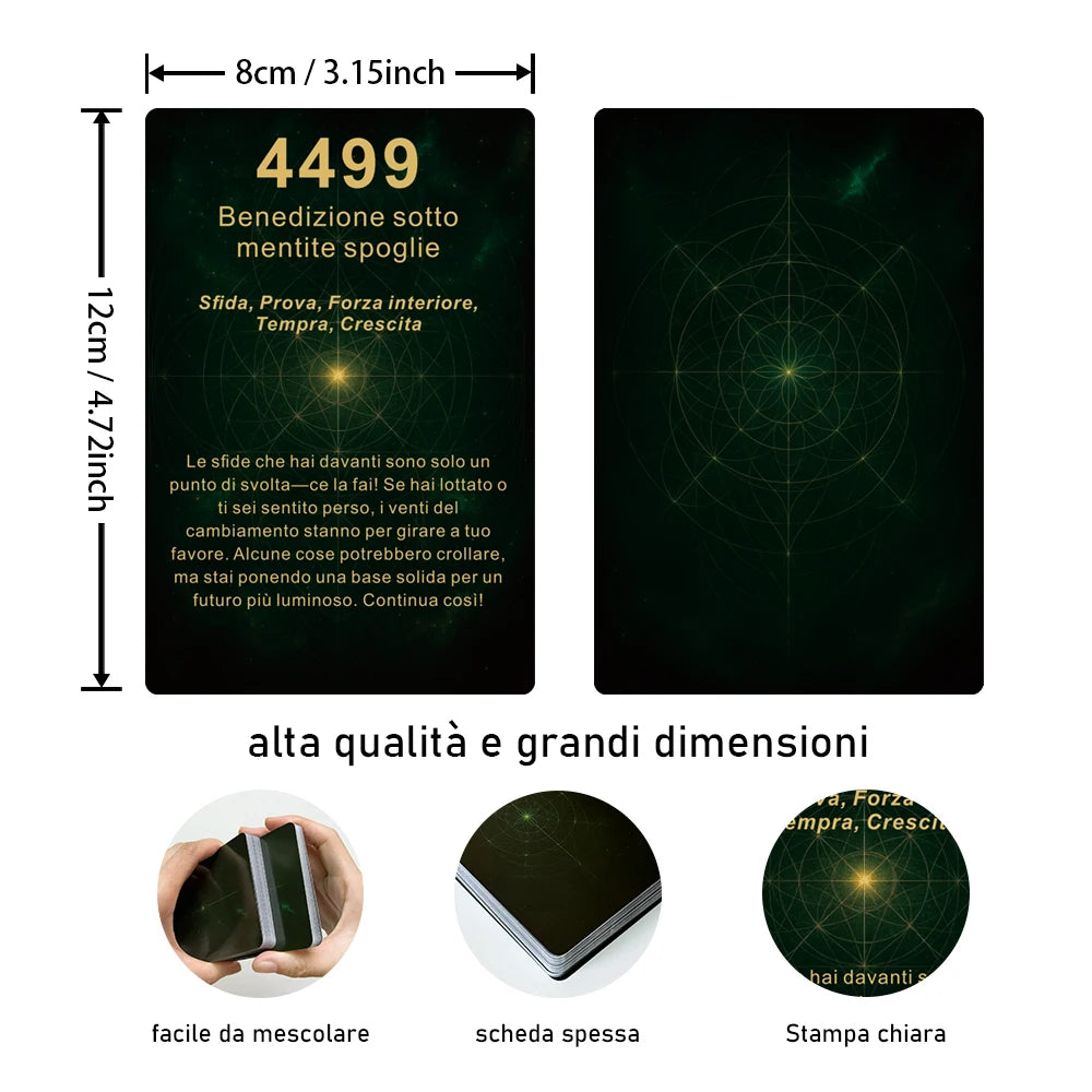 Italian Number Oracle Cards – 48 Card Numerology Oracle Deck with Self-Reflection & Personal Growth