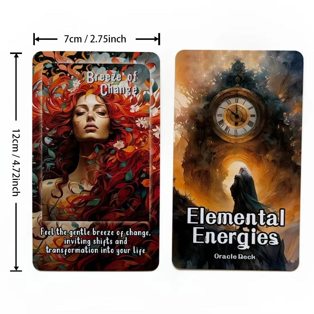 Elemental Energies Tarot Deck — 78 Card Element-Inspired Tarot Cards with Guidebook for Intuition, Reflection & Personal Growth
