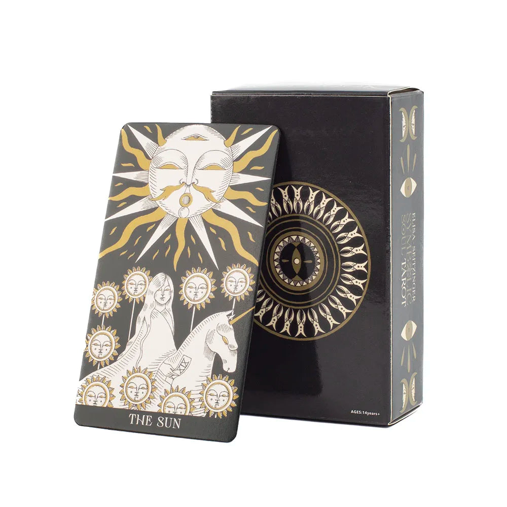 Symbolic Soul Tarot Deck — 78 Black & White Tarot Cards with Guidebook for Beginners, Intuitive Reading & Self-Discovery