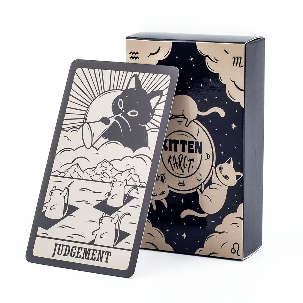 Kitten Tarot Deck – 78 Cute Black & White Cards for Beginners