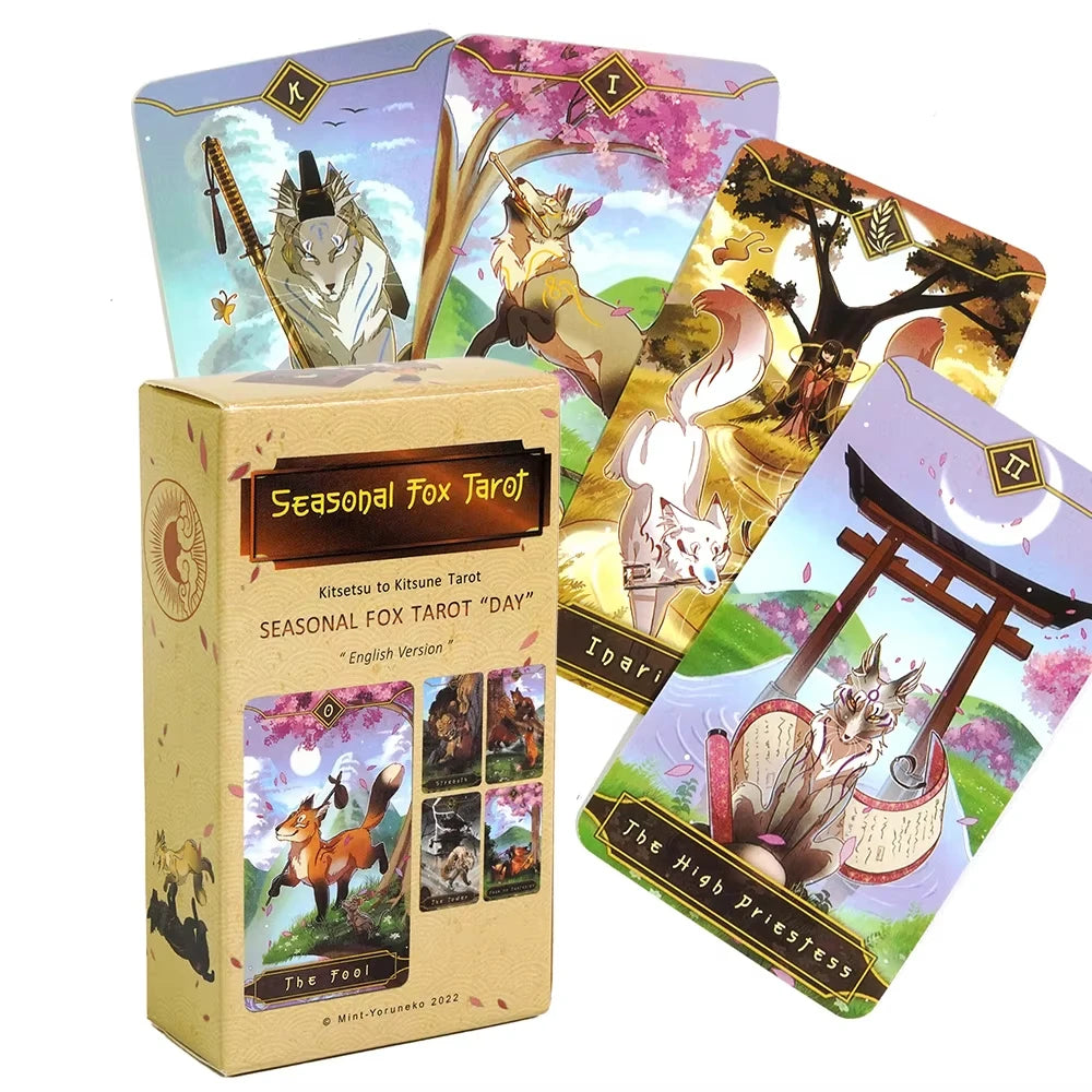 Seasonal Fox Tarot Deck | Beginner-Friendly Oracle Cards with Guide to Meanings