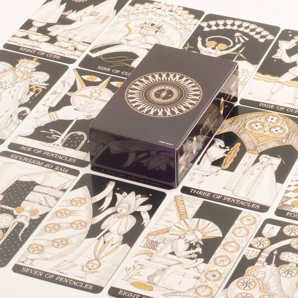 Symbolic Soul Tarot Deck — 78 Black & White Tarot Cards with Guidebook for Beginners, Intuitive Reading & Self-Discovery