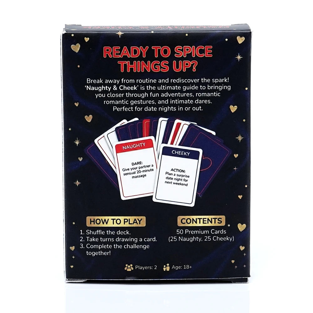 Naughty & Cheeky Couples Card Game – Romantic Date Night Challenge Deck