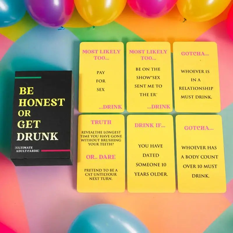 Be Honest or Get Drunk Adult Party Card Game