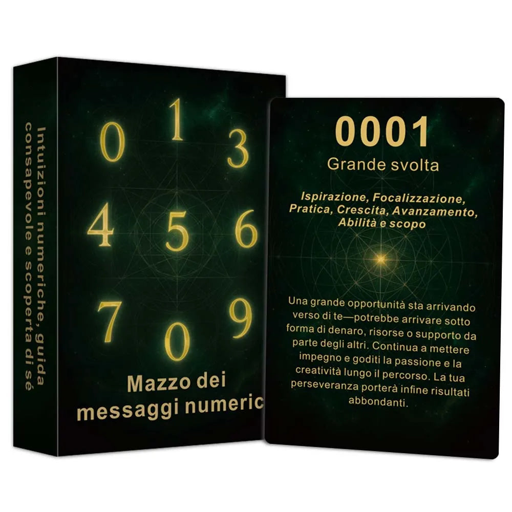 Italian Number Oracle Cards – 48 Card Numerology Oracle Deck with Self-Reflection & Personal Growth