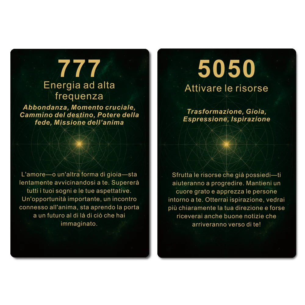Italian Number Oracle Cards – 48 Card Numerology Oracle Deck with Self-Reflection & Personal Growth