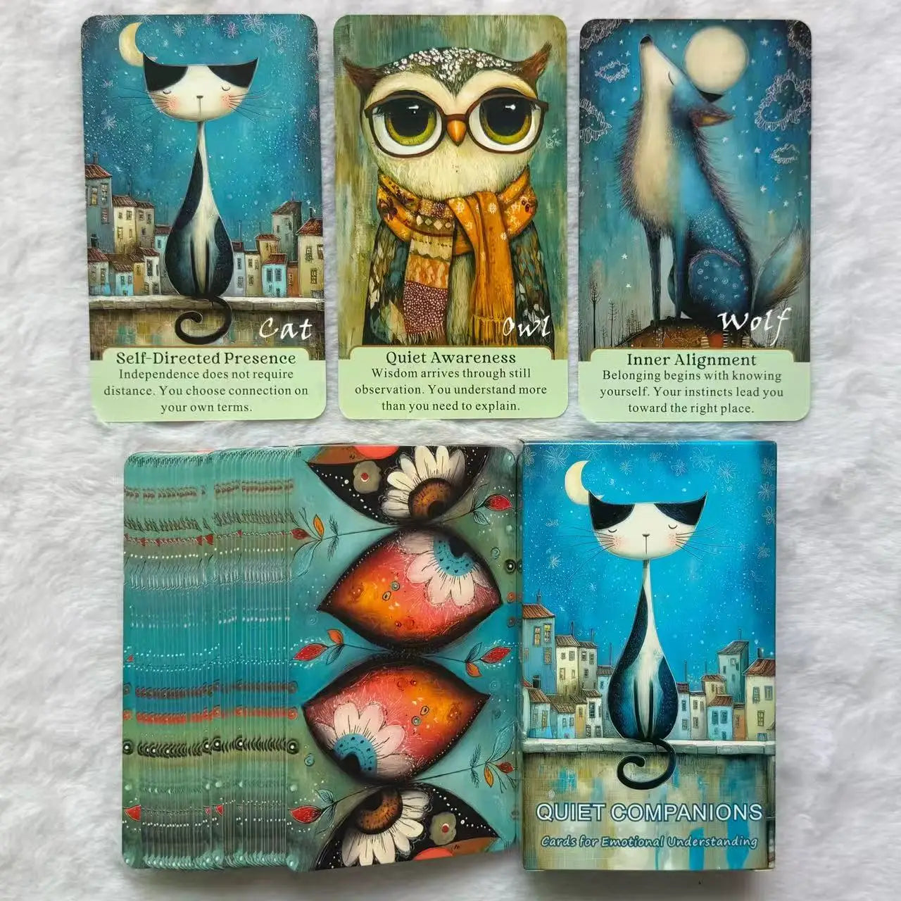 Quiet Companions Oracle Deck — 54 Animal-Theme for Personal Reflection, Guidance & Self-Exploration