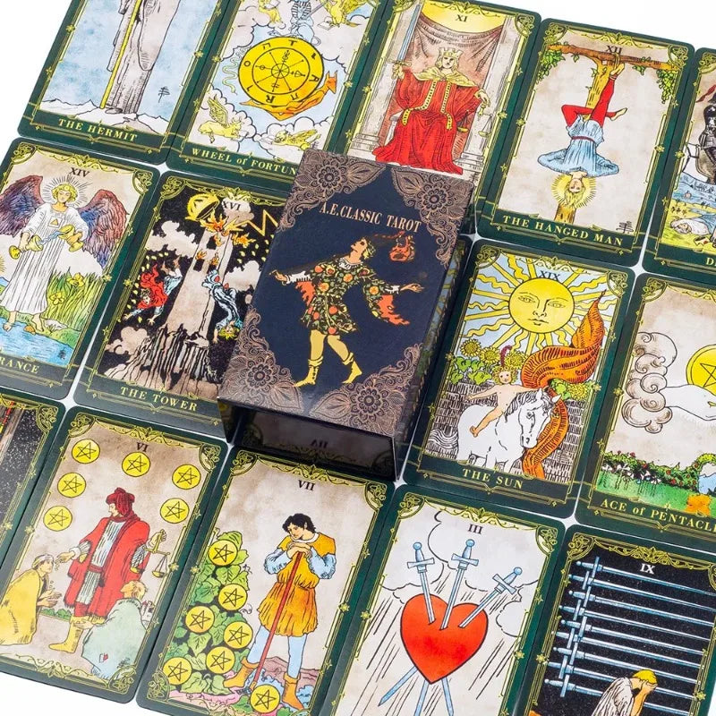 A.E. Classic Tarot Deck | 78 Illustrated Cards with Guidebook